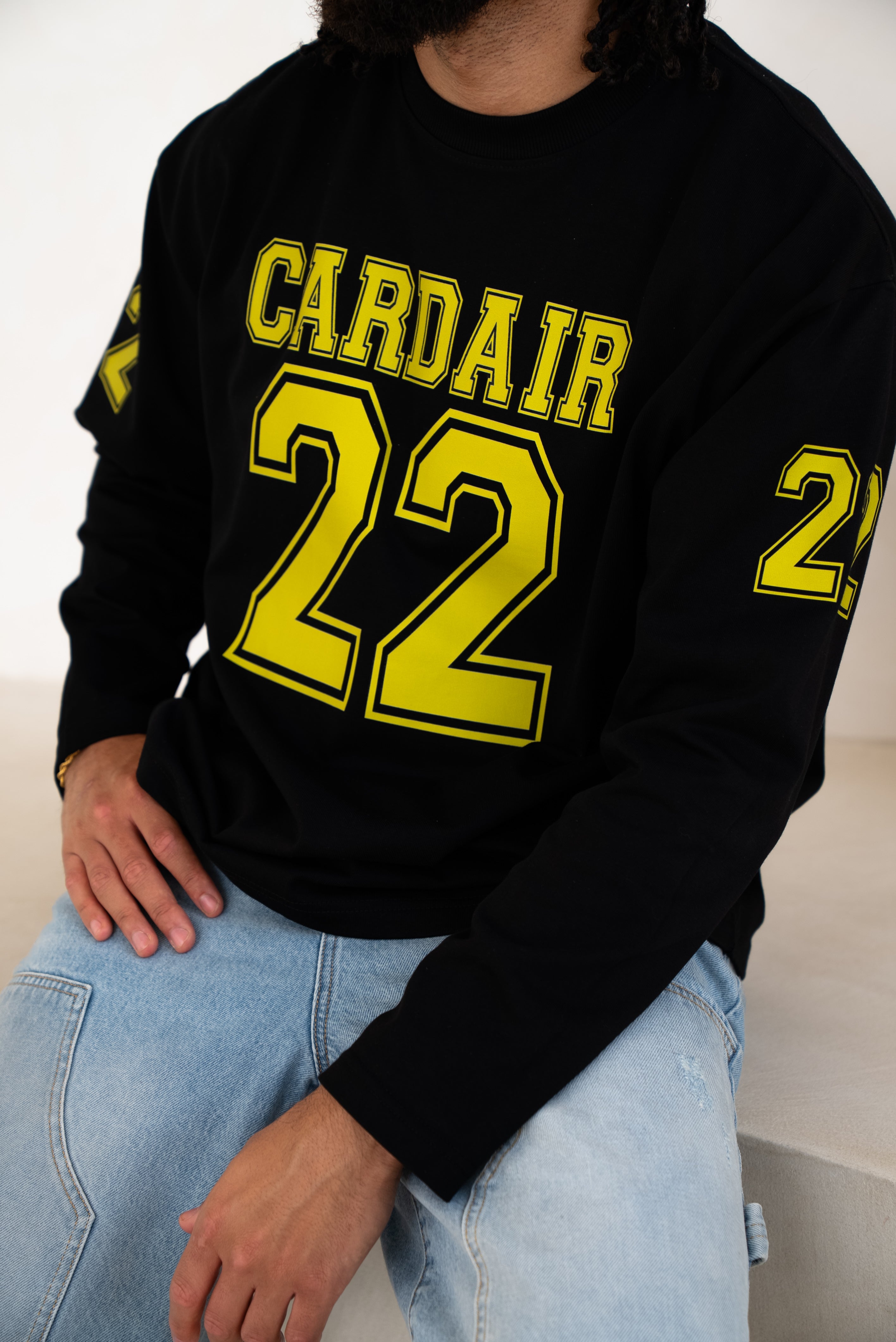 Cardair Varsity Long Sleeve Black T-Shirt